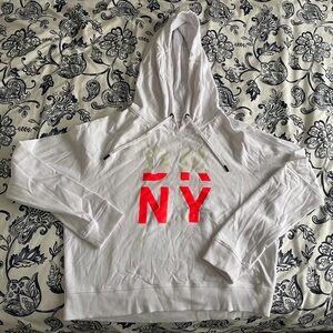 DKNY White Hoodie with Black Accents